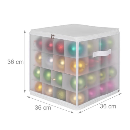 Christmas Bauble Storage Box with Adjustable Dividers