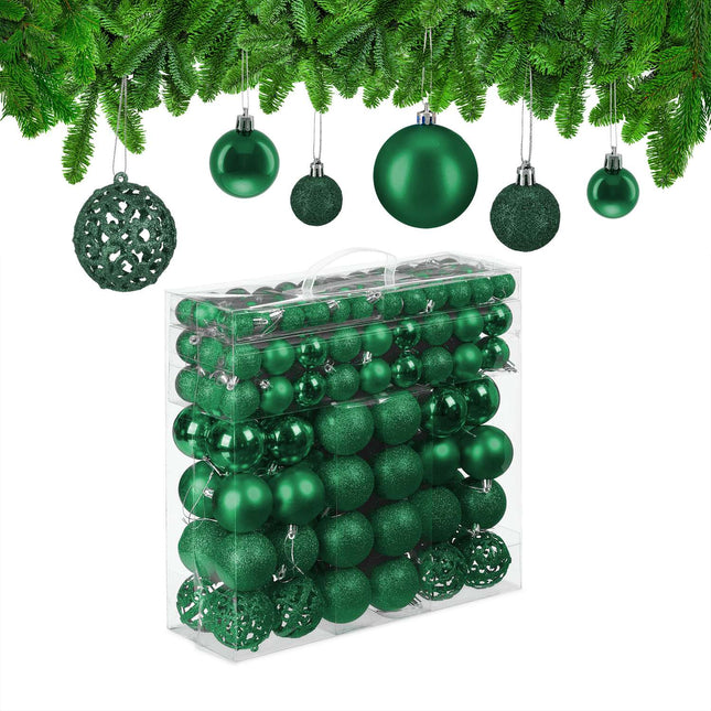 Christmas Baubles Set, 150 Pieces, Assorted Finishes
