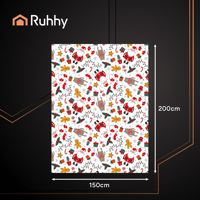 Christmas Blanket, 150x200 cm, Soft Polyester, White