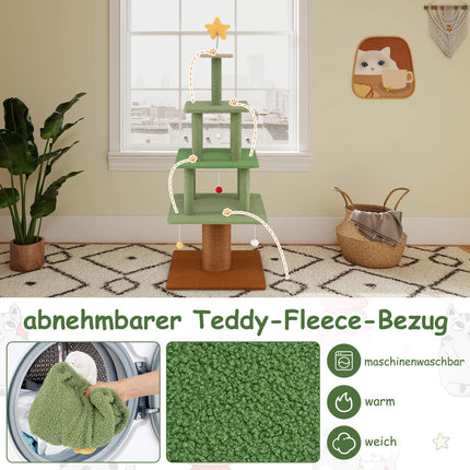 Christmas Cat Tree with Sisal Post, 162 cm, Green