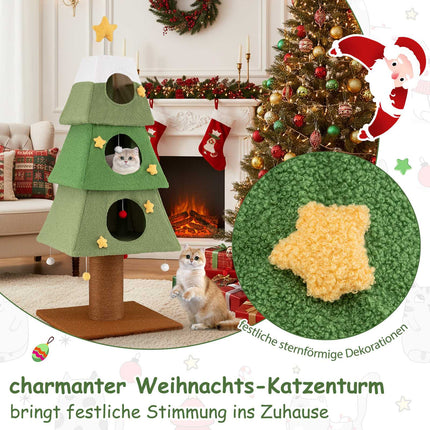 Christmas Cat Tree with Sisal Post, 162 cm, Green