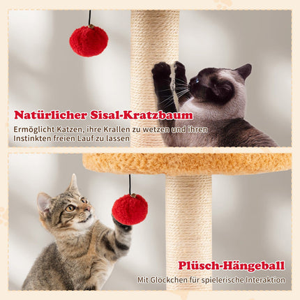 Christmas Cat Tree with Sisal Post, 80 cm, Cozy Bed