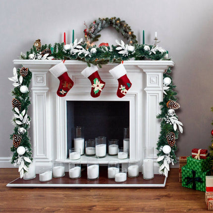 Christmas Garland 2.7m, 50 LED Lights, Pinecones, Timer