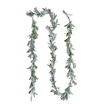 Christmas Garland 9 ft with LED Lights, Olive Leaves, Berries