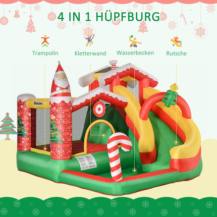Children's Christmas bouncy castle with slide and ball pit