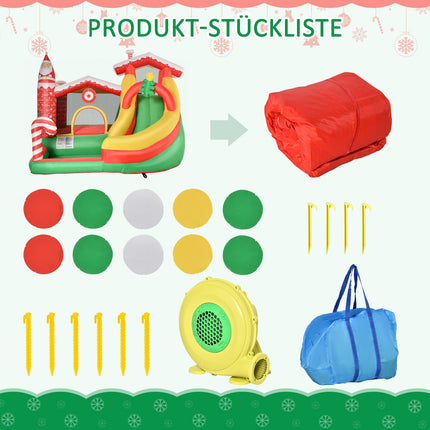 Children's Christmas bouncy castle with slide and ball pit