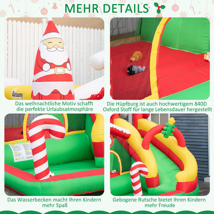 Children's Christmas bouncy castle with slide and ball pit