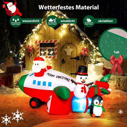 Christmas Inflatable Santa Helicopter With LEDs, 280 cm