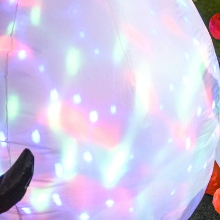 Inflatable Christmas snowman with 3 penguins, LED light