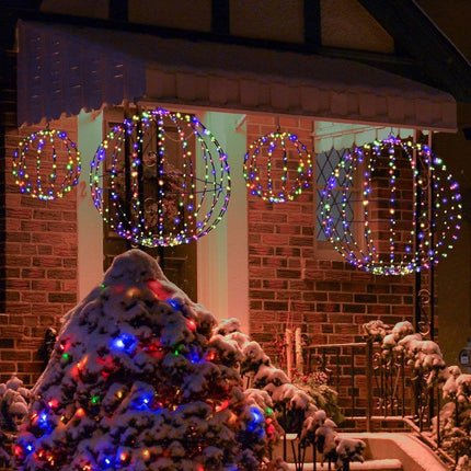 Christmas Light Ball Pack of 2 LED Balls for Hanging and Standing Christmas Lights
