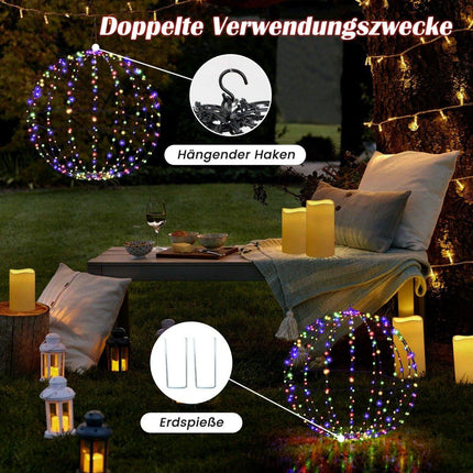 Christmas Light Ball Pack of 2 LED Balls for Hanging and Standing Christmas Lights
