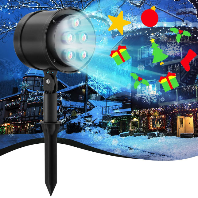 Christmas Light Projector, 5 LED, Indoor Outdoor, Black