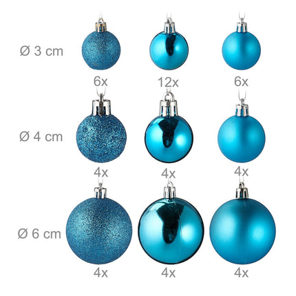 Christmas Ornaments Set, 100 Pieces, 10 Designs