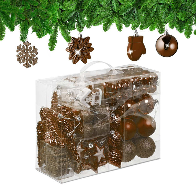 Christmas Ornaments Set, 100 Pieces, 10 Designs