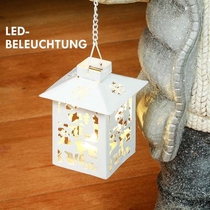 Christmas Reindeer Decoration with LED Lantern, Battery-Powered