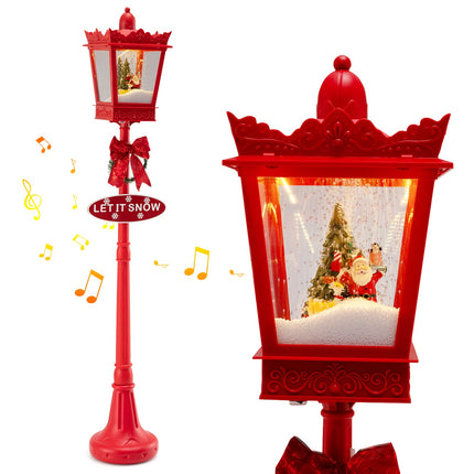 Christmas Street Lantern 185 cm, LED Snowfall, Music