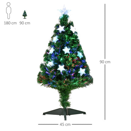 Artificial Christmas tree, 0.9 m fiber optics with LED lights