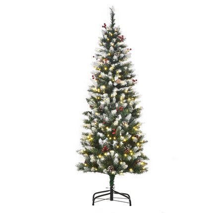 Artificial Christmas tree, 1.5 M with LED lights & red berries