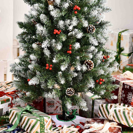Artificial Christmas tree, 1.5 M with LED lights & red berries
