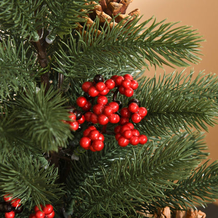 Artificial Christmas tree, 50cm, red berries & pine cones