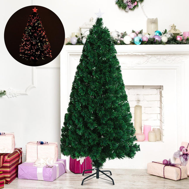 Fiber optic Christmas tree with LED lights, 120 cm