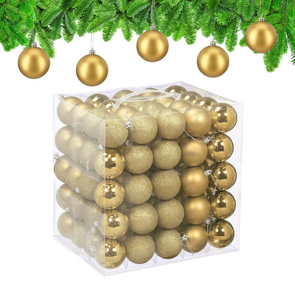 Christmas Tree Baubles Set, 100 Pieces, 3 Designs