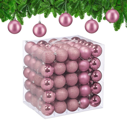 Christmas Tree Baubles Set, 100 Pieces, 3 Designs