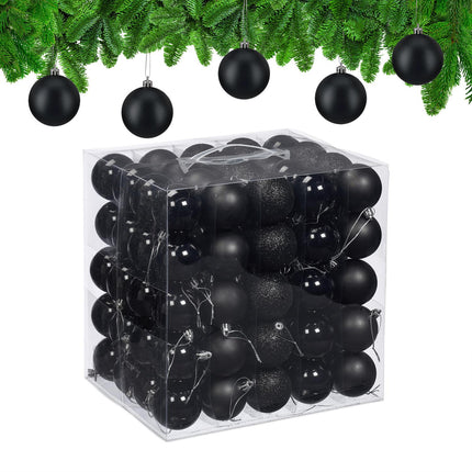 Christmas Tree Baubles Set, 100 Pieces, Matte/Glossy/Glitter