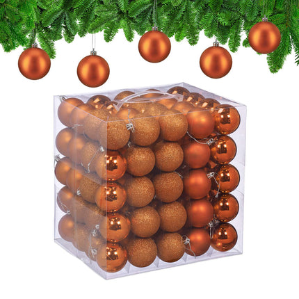 Christmas Tree Baubles Set, 100 Pieces, Matte/Glossy/Glitter