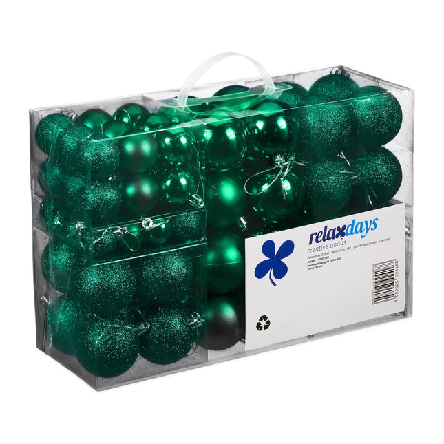 Christmas Tree Baubles Set, 100 Pieces, Various Sizes