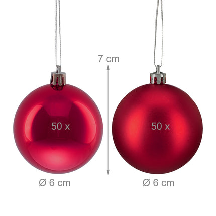 Christmas Tree Baubles Set, 100 Shiny Ornaments
