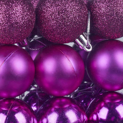 Christmas Tree Baubles Set, 138 Pcs – Matte, Shiny, Glitter