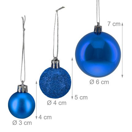 Christmas Tree Baubles Set, 138 Pcs – Matte, Shiny, Glitter