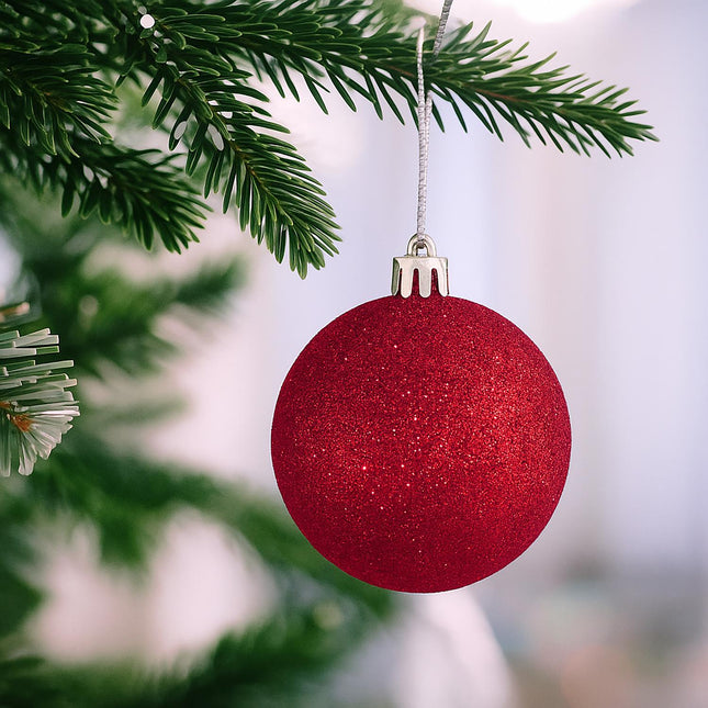 Christmas Tree Baubles Set, 30 Plastic Decorations