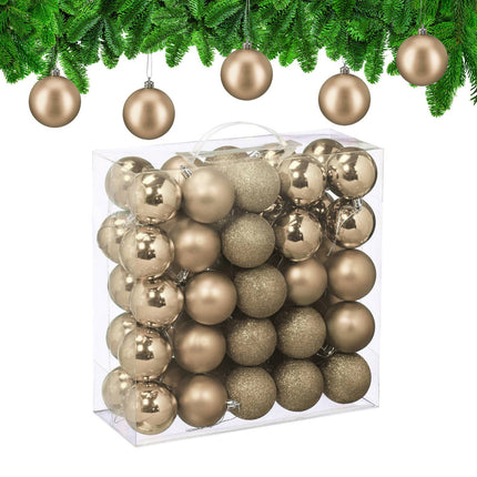 Christmas Tree Baubles Set, 3 Designs, 50 Pieces