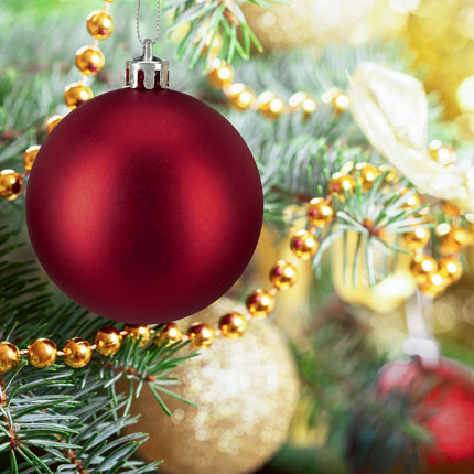 Christmas Tree Baubles Set, 50 Pieces, Matte/Glitter/Glossy