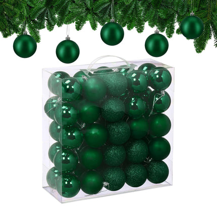 Christmas Tree Baubles Set, 50 Pieces, Matte/Glitter/Glossy