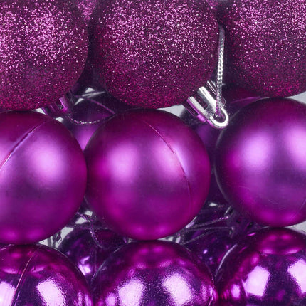 Christmas Tree Baubles Set, 50 Pieces, Matte/Glitter/Glossy