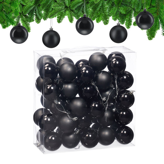 Christmas Tree Baubles Set, 50 Pieces, Matte & Glossy