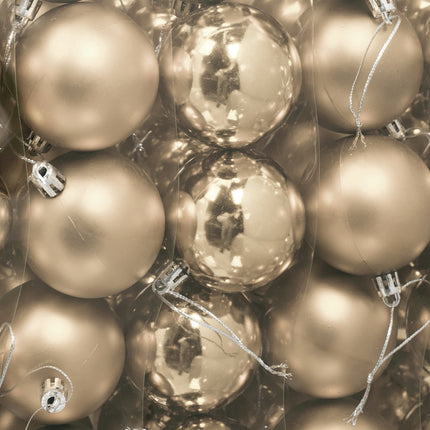Christmas Tree Baubles Set, 50 Pieces, Matte & Glossy