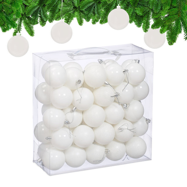 Christmas Tree Baubles Set, 50 Pieces, Matte & Glossy