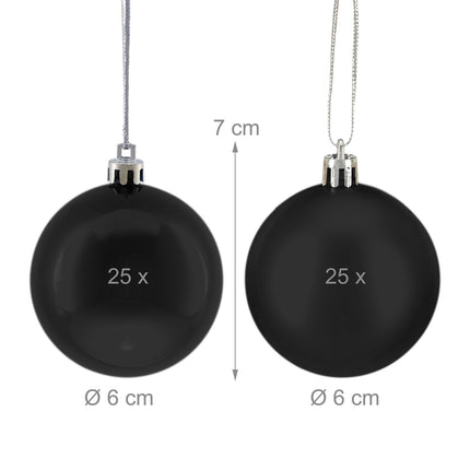 Christmas Tree Baubles Set, 50 Pieces, Matte & Glossy