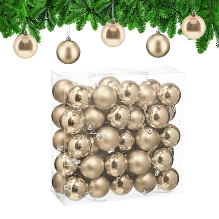 Christmas Tree Baubles Set, 50 Pieces, Matte & Glossy