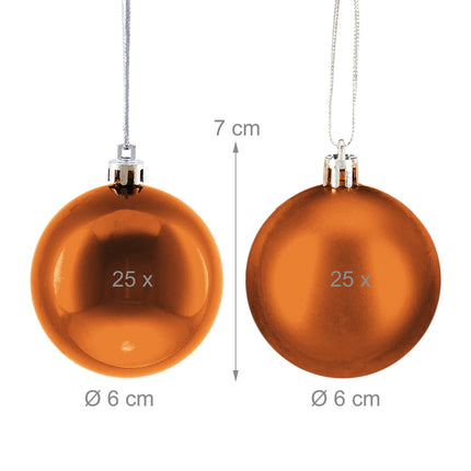 Christmas Tree Baubles Set, 50 Pieces, Matte & Glossy Finish