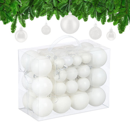 Christmas Tree Baubles Set, 50 Pieces, Plastic