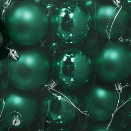 Christmas Tree Baubles Set, 50 Pieces with Ribbons