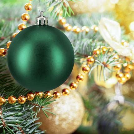 Christmas Tree Baubles Set, 76 Pcs – Matte, Shiny, Glittery