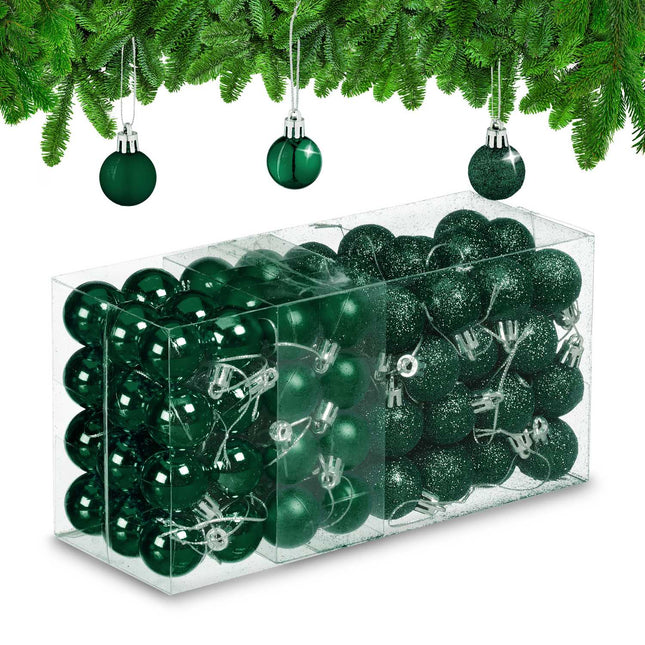 Christmas Tree Baubles Set, 96 Pieces, Plastic