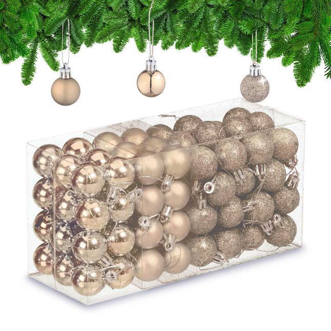 Christmas Tree Baubles Set, 96 Plastic Decorations