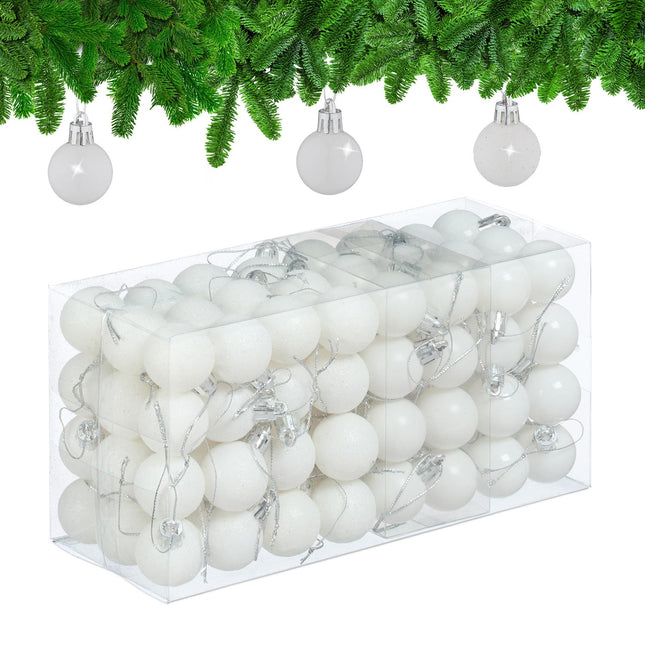Christmas Tree Baubles Set, 96 Plastic Ornaments